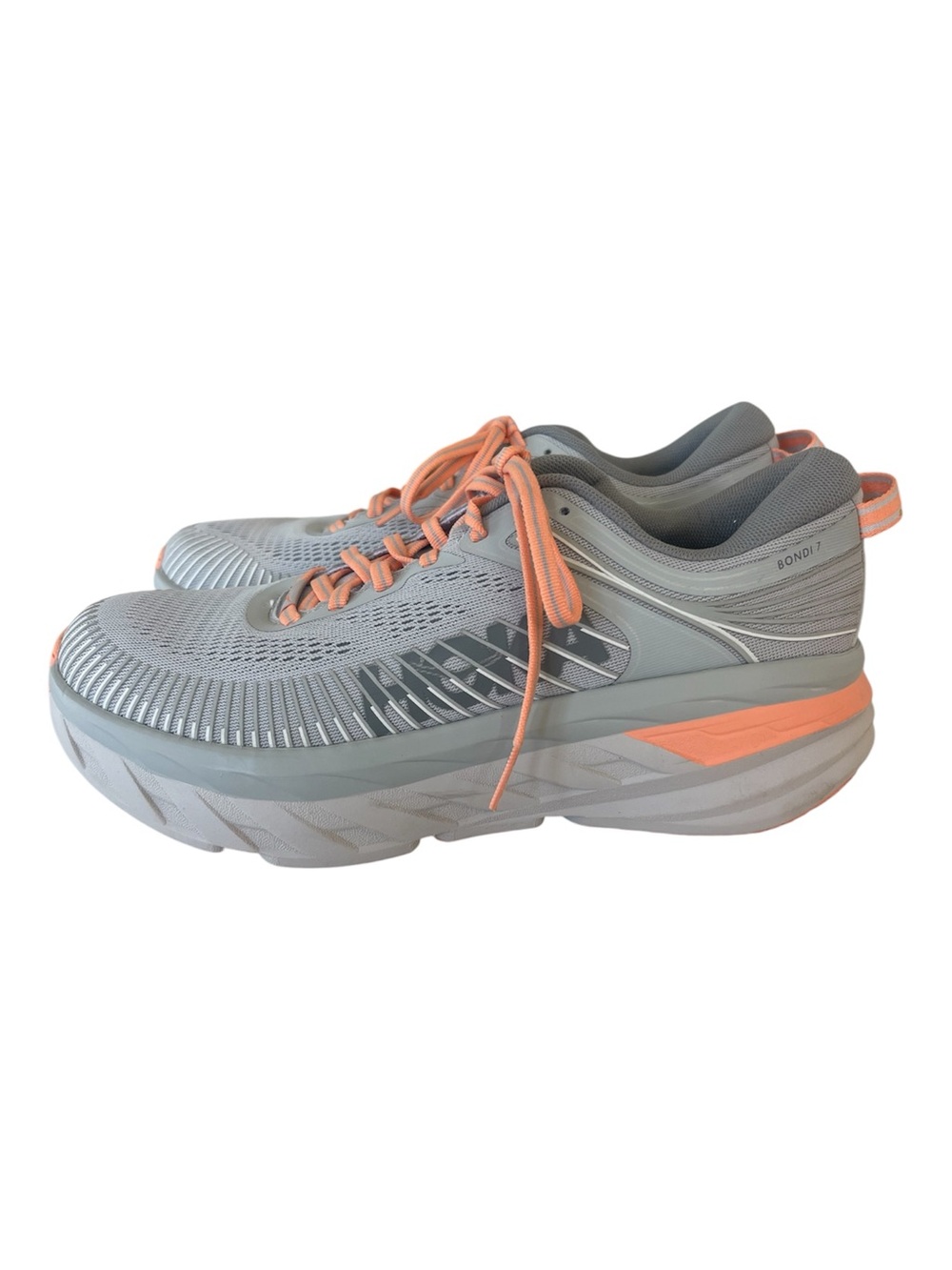Hoka Bondi 7 Harbor Mist Sharkskin Running Shoes Sneakers 8.5